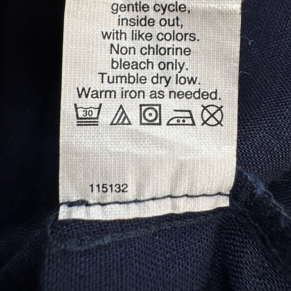 J Crew Linen/Cotton Blend Rainbow Floral Embroidered Navy Blue Dress Size 10 - Picture 11 of 12